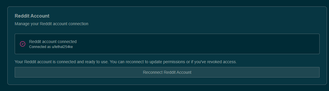 Connect Your Reddit Account